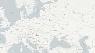 HDmaps Light Map of Europe's Megacities - Modern Visualization