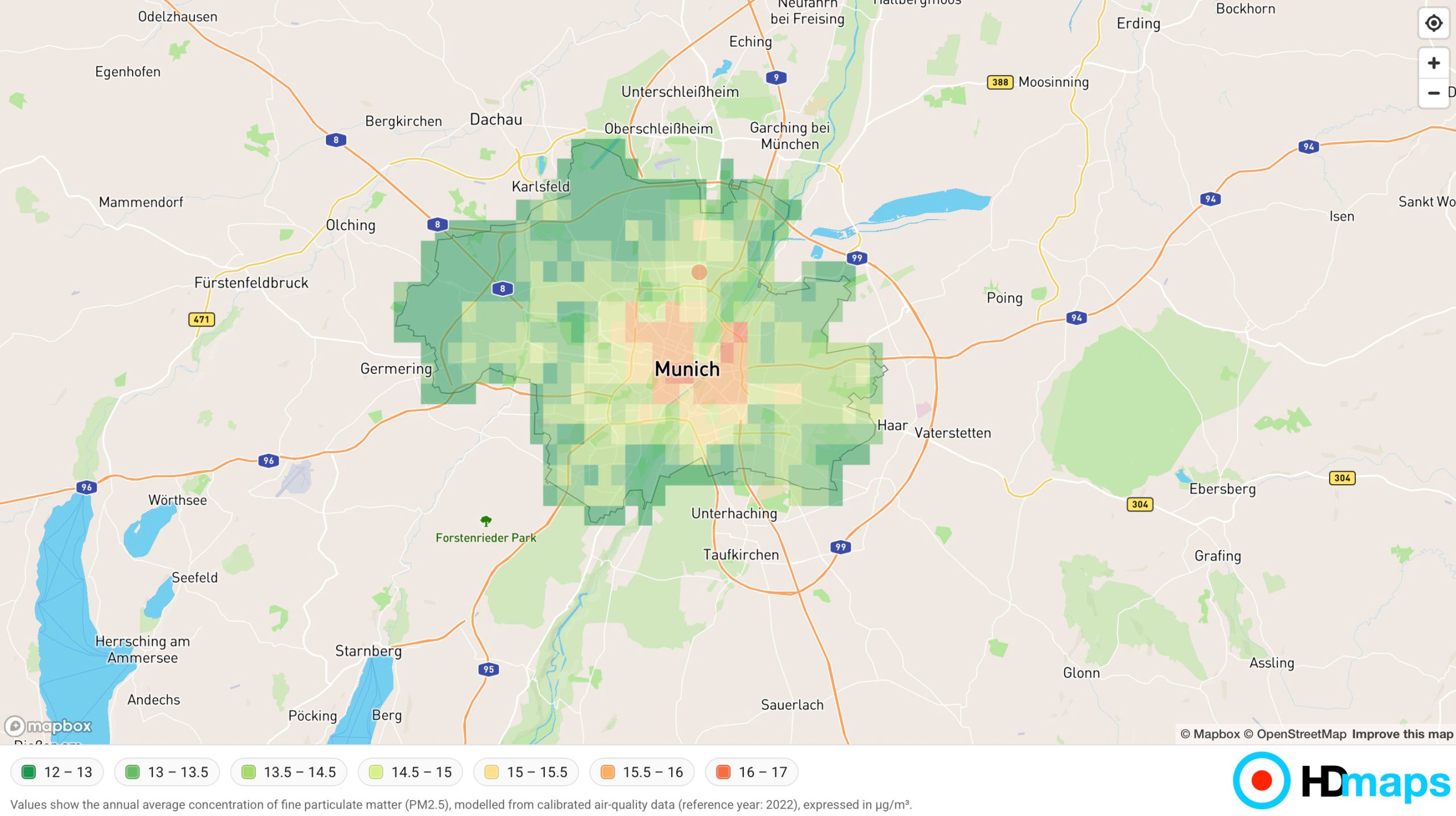 Measure and Display Air Pollution with HDmaps | Live-Demo